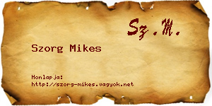 Szorg Mikes névjegykártya